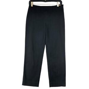 St John Sport Womens Size 2 Pants Straight Leg Side Zip Stretch Black USA Made